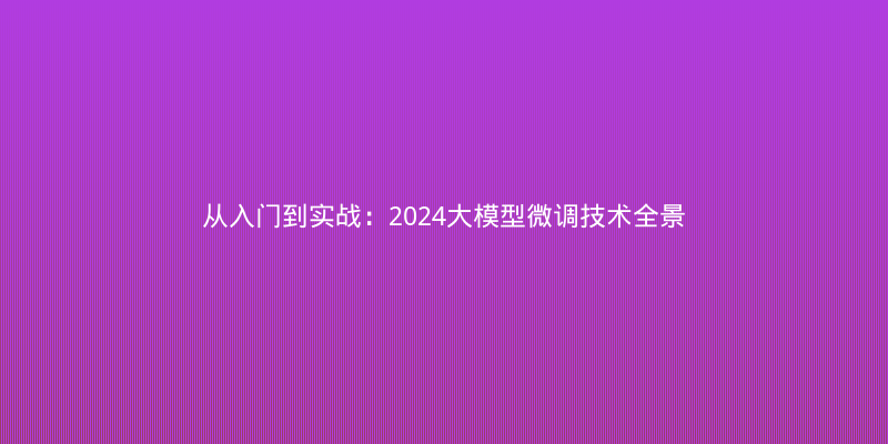 从入门到实战：2024大模型微调技术全景解读与避坑指南