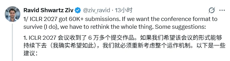 ICLR 2027投稿冲到6万,比过去十几年加起来都多......
