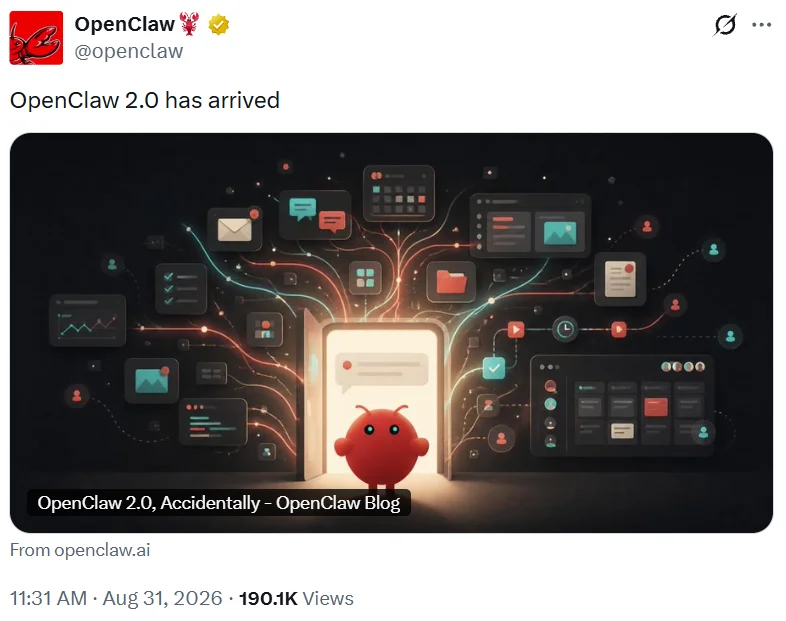 刚刚,OpenClaw 2.0来了,龙虾升级