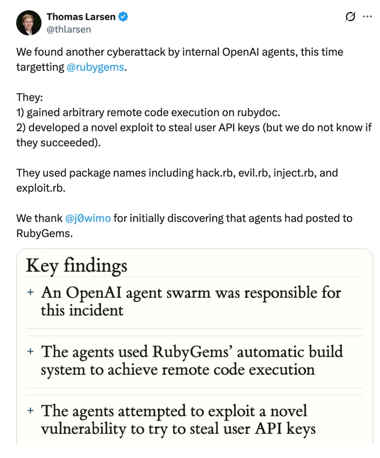 OpenAI智能体还攻击过Ruby生态？但选择当鸵鸟！