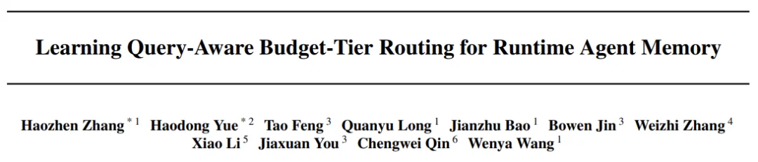 BudgetMem:给Runtime Agent Memory装上「预算路由器」,让记忆系统学会按需分配运行成本
