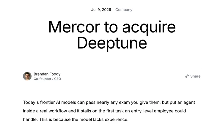 揭秘Mercor:一家能卡OpenAI和Anthropic脖子的“外包”公司