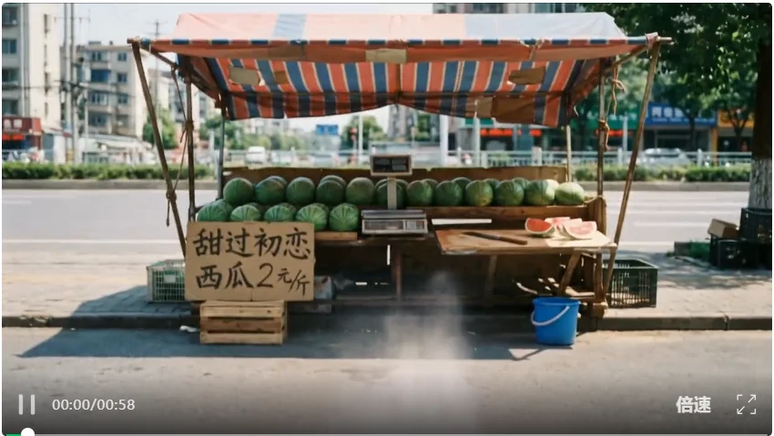 “无限时长”AI视频生成来了,我用vivago R1,做了个60秒的《华强买瓜》