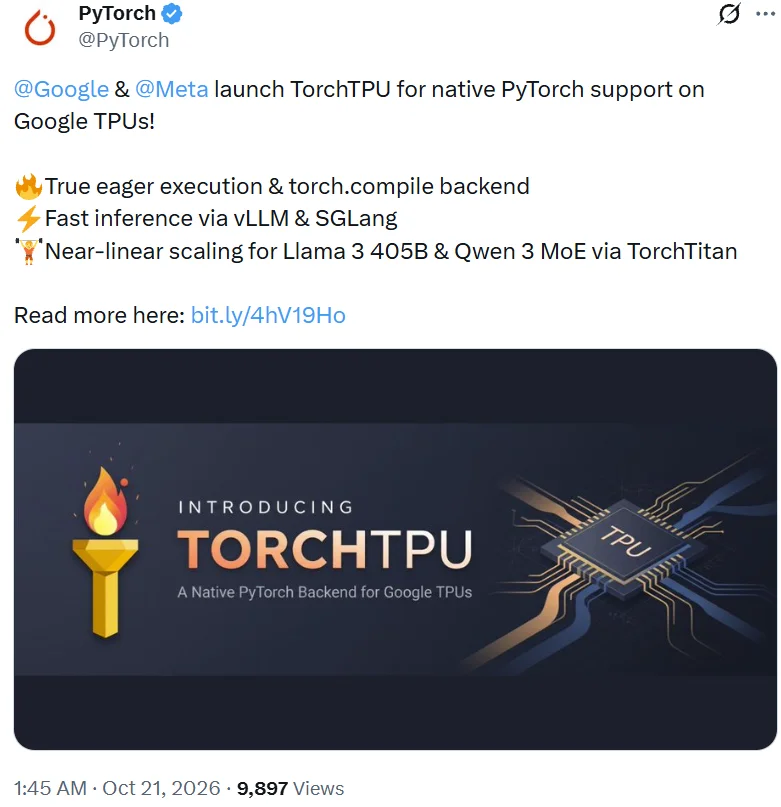 谷歌开源TorchTPU!TPU成PyTorch原生设备,CUDA最深的护城河开始松动