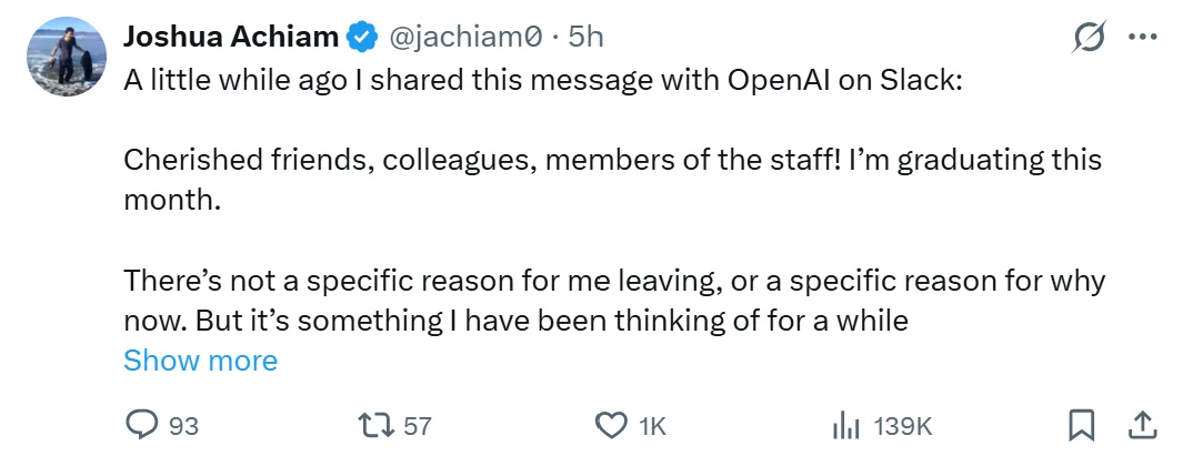 OpenAI再失一名元老!敢跟马斯克拍桌子,Anthropic创始人给他送奖杯