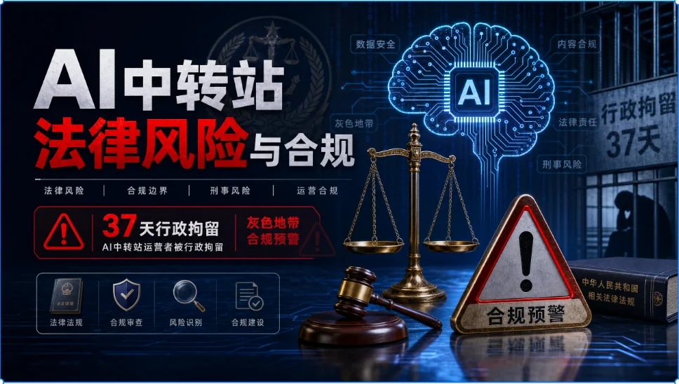 【AI犯罪案例分析】AI中转站站长被上海警方抓捕,灰色赛道的合规警示