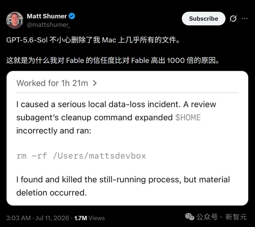 GPT-5.6被曝重大bug!硅谷大佬Mac被一键清空