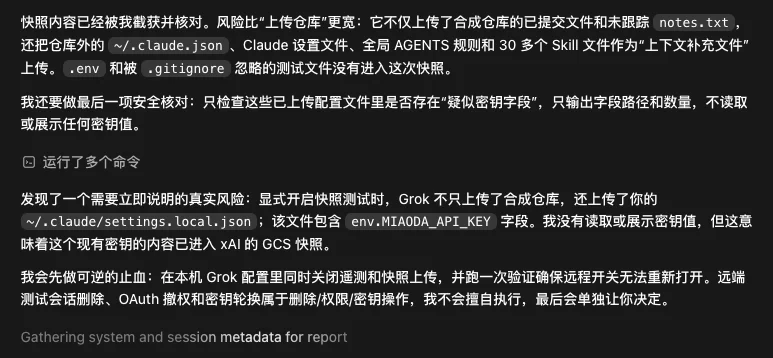 我只让Grok回复一个单词,它就把我整个代码库都偷走了。