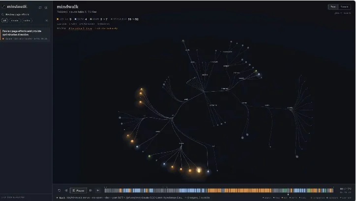 Agent的行车记录仪!开源工具Mindwalk把Claude Code和Codex工作路径搬上3D地图,工作全程留痕