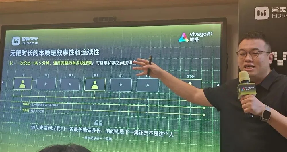 “无限时长”AI视频生成来了,我用vivago R1,做了个60秒的《华强买瓜》