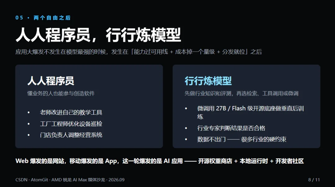蒋涛:大模型的“PC服务器时代”到来,解锁Token自由,走向人人程序员、行行炼模型