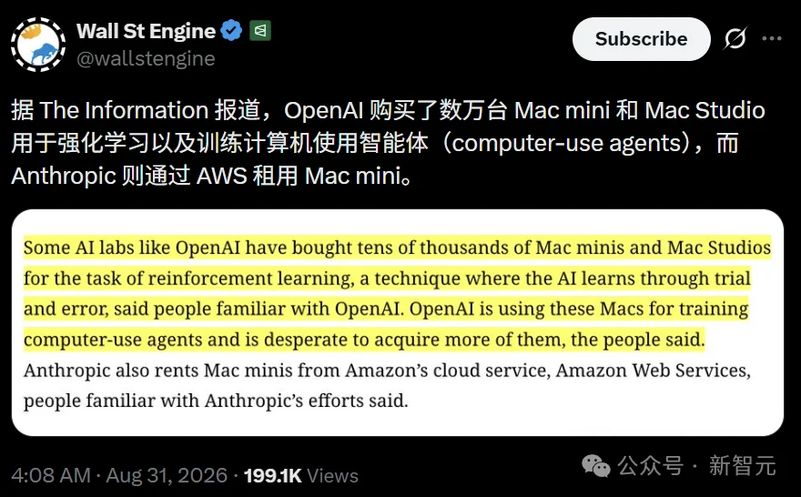 OpenAI被曝按吨囤Mac mini!几万台全拿去训AI了