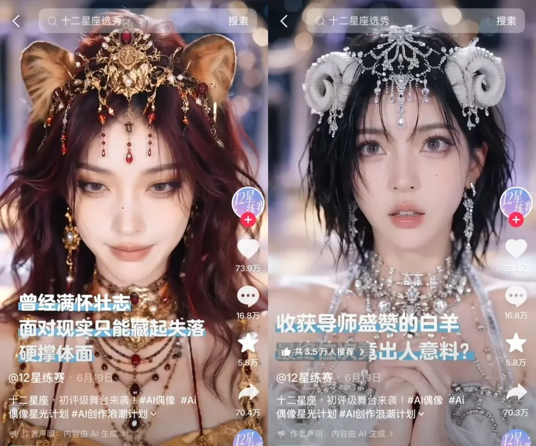 播放量破亿,商单最高超8成,AI练习生要被网友打投出道了