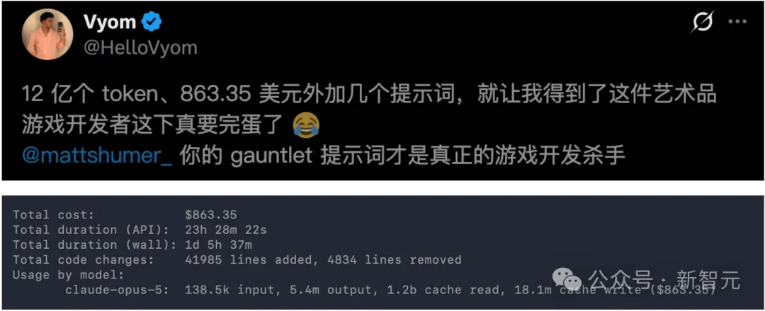 Opus 5一夜手搓3A级游戏,狂烧6.9亿Token!