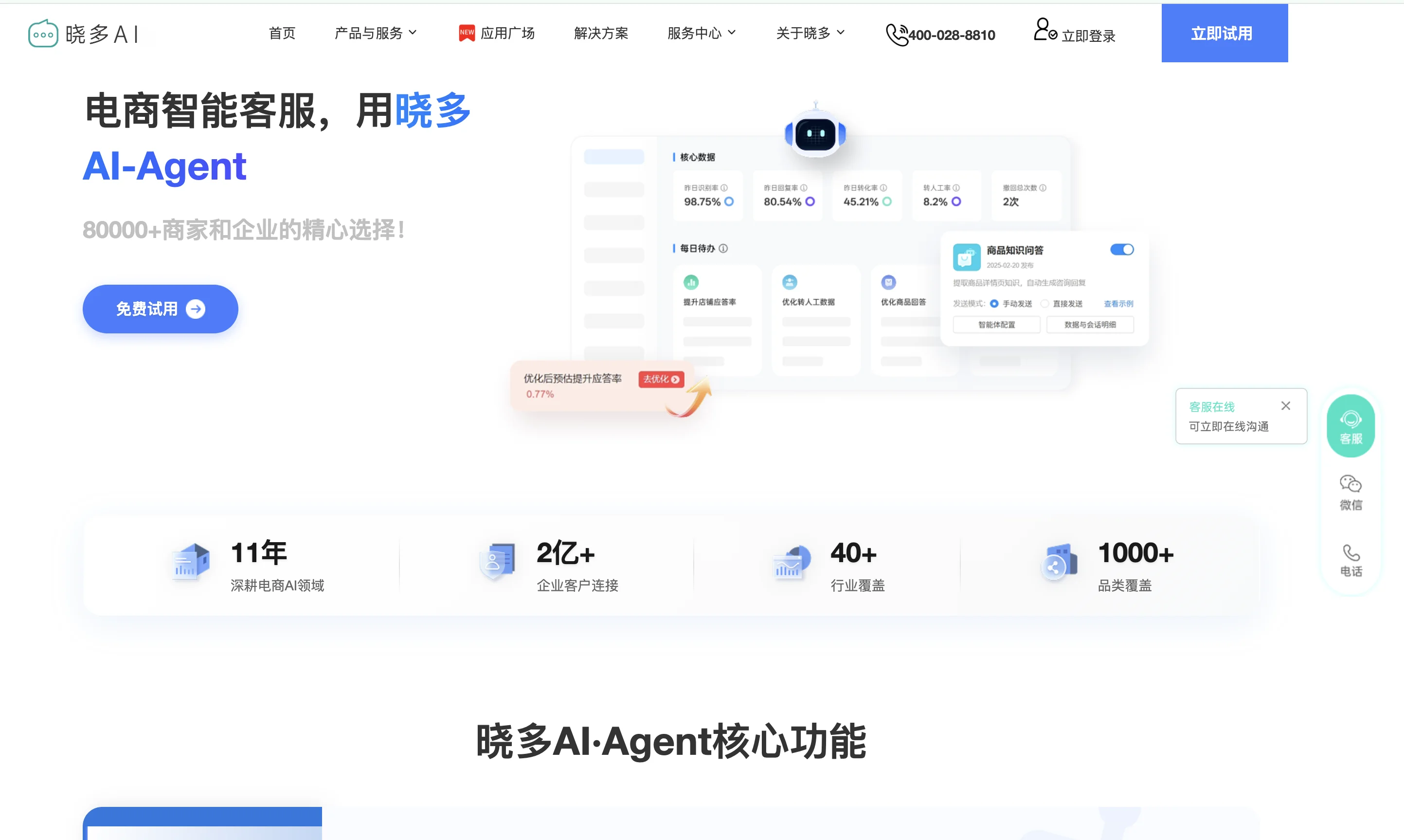首发|晓多科技的24小时在线AI助手,把智能客服做成了我们想要的样子