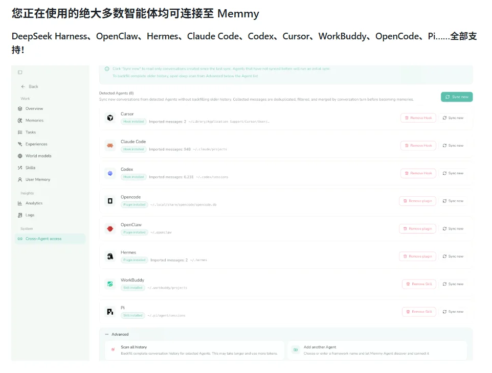 发现一个逆天开源项目!直接把所有Agent的记忆打通了